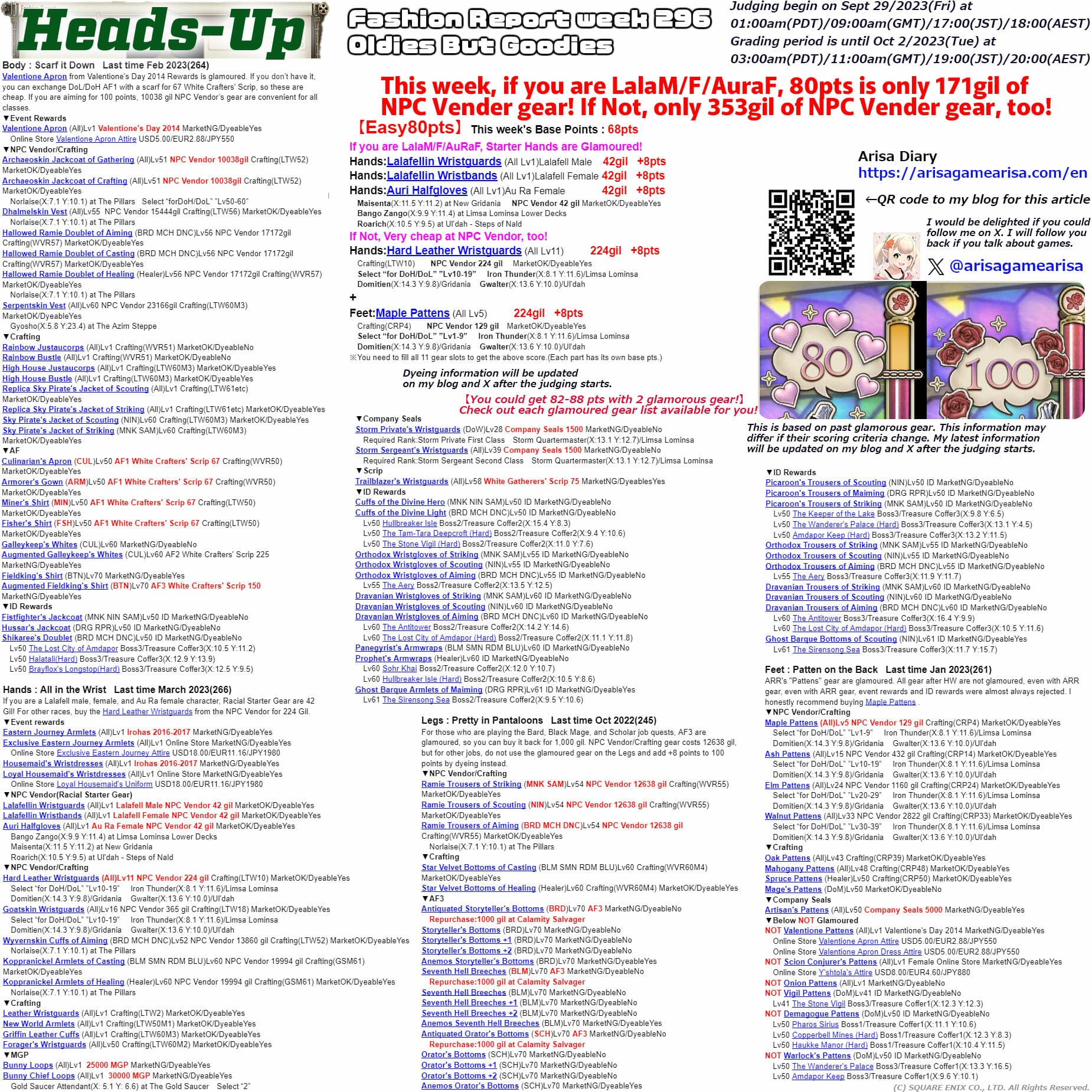 Fashion Report week 296 Heads-Up Guide