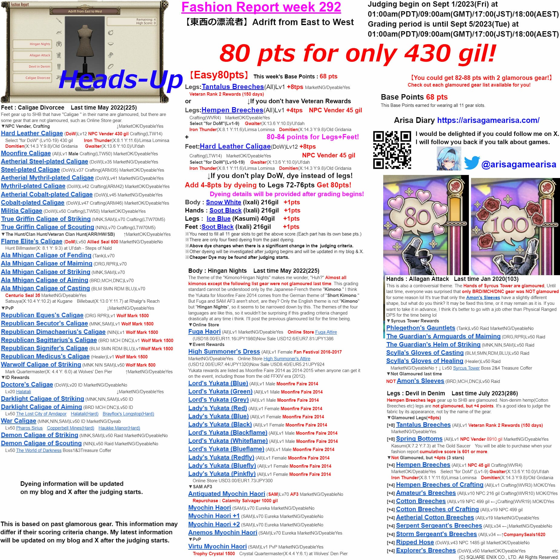 Fashion Report week 292 Heads-Up Guide