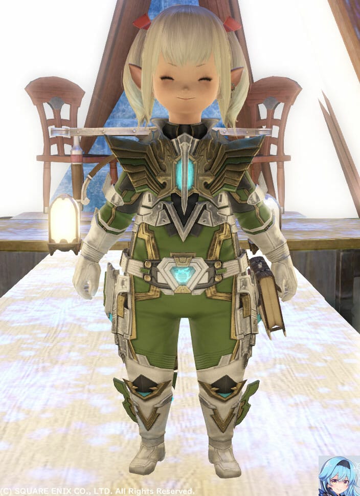 グリーン(サボテンダーグリーン)メット脱いで正面からララです