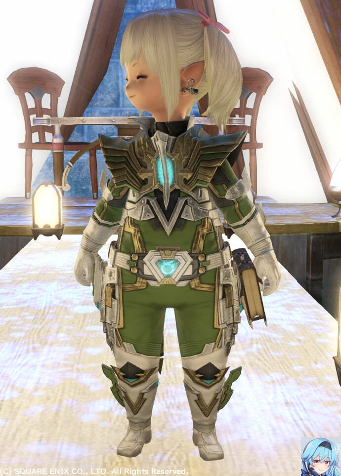 グリーン(サボテンダーグリーン)メット脱いでヒーローお約束の横向きララです