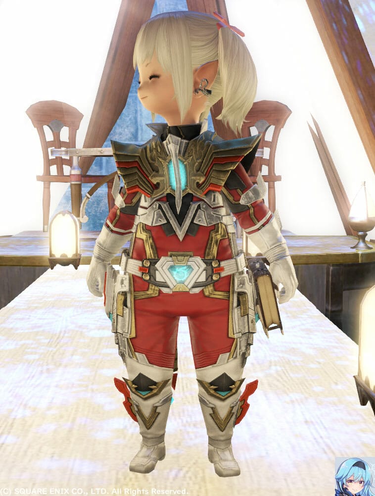 レッド(染色なし)メット脱いでヒーローお約束の横向きララです